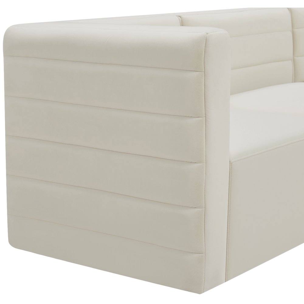 Quincy Cream Velvet Modular Armless Chair. Picture 7