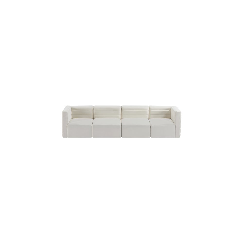 Quincy Cream Velvet Modular Sofa. Picture 4