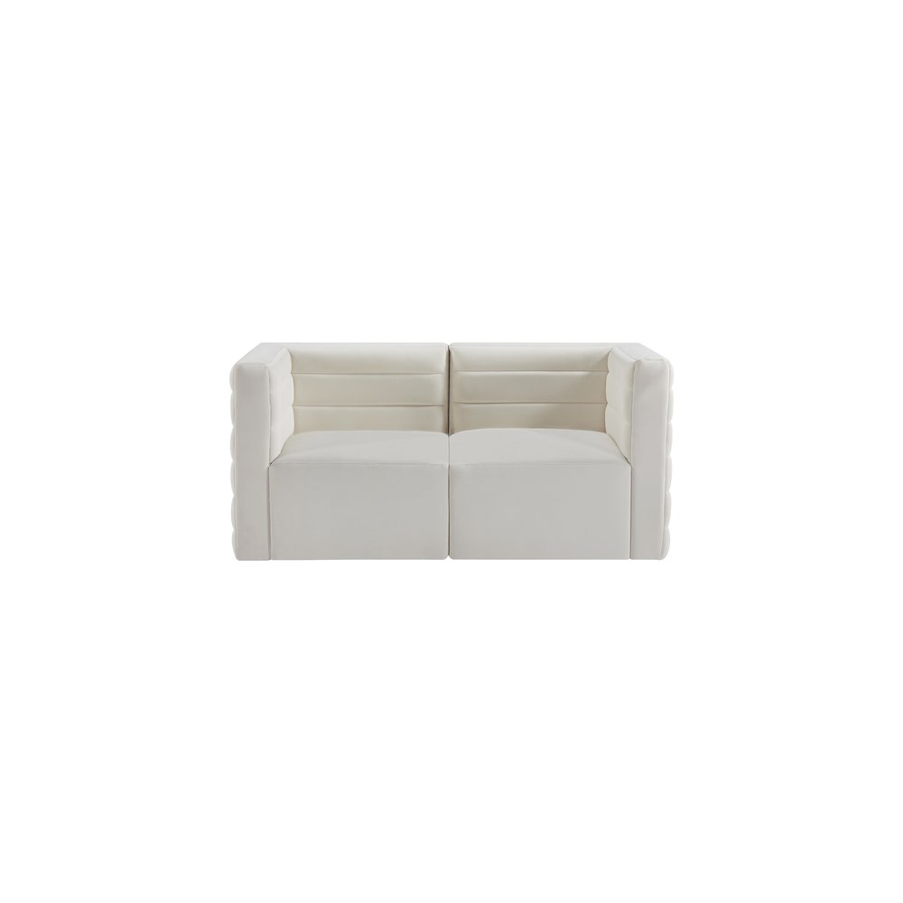 Quincy Cream Velvet Modular Sofa. Picture 3