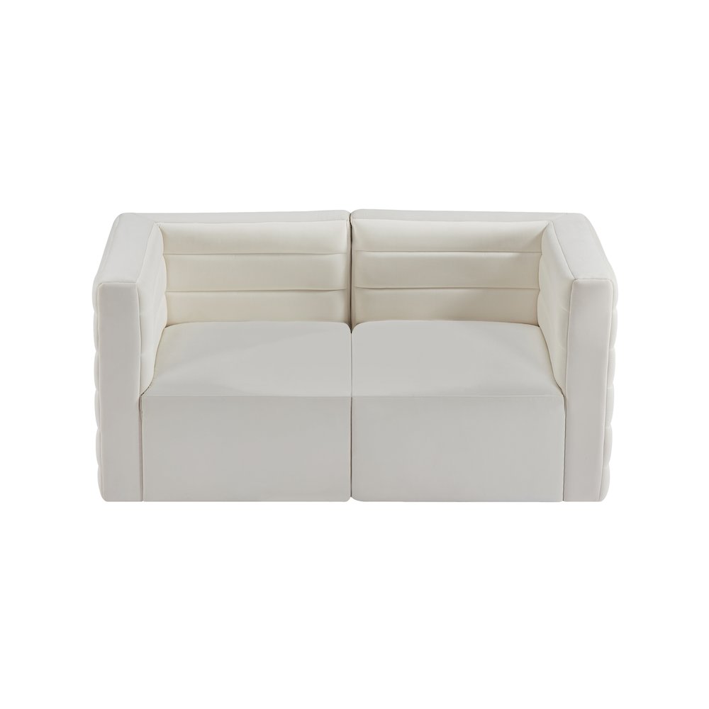 Quincy Cream Velvet Modular Sofa. Picture 4