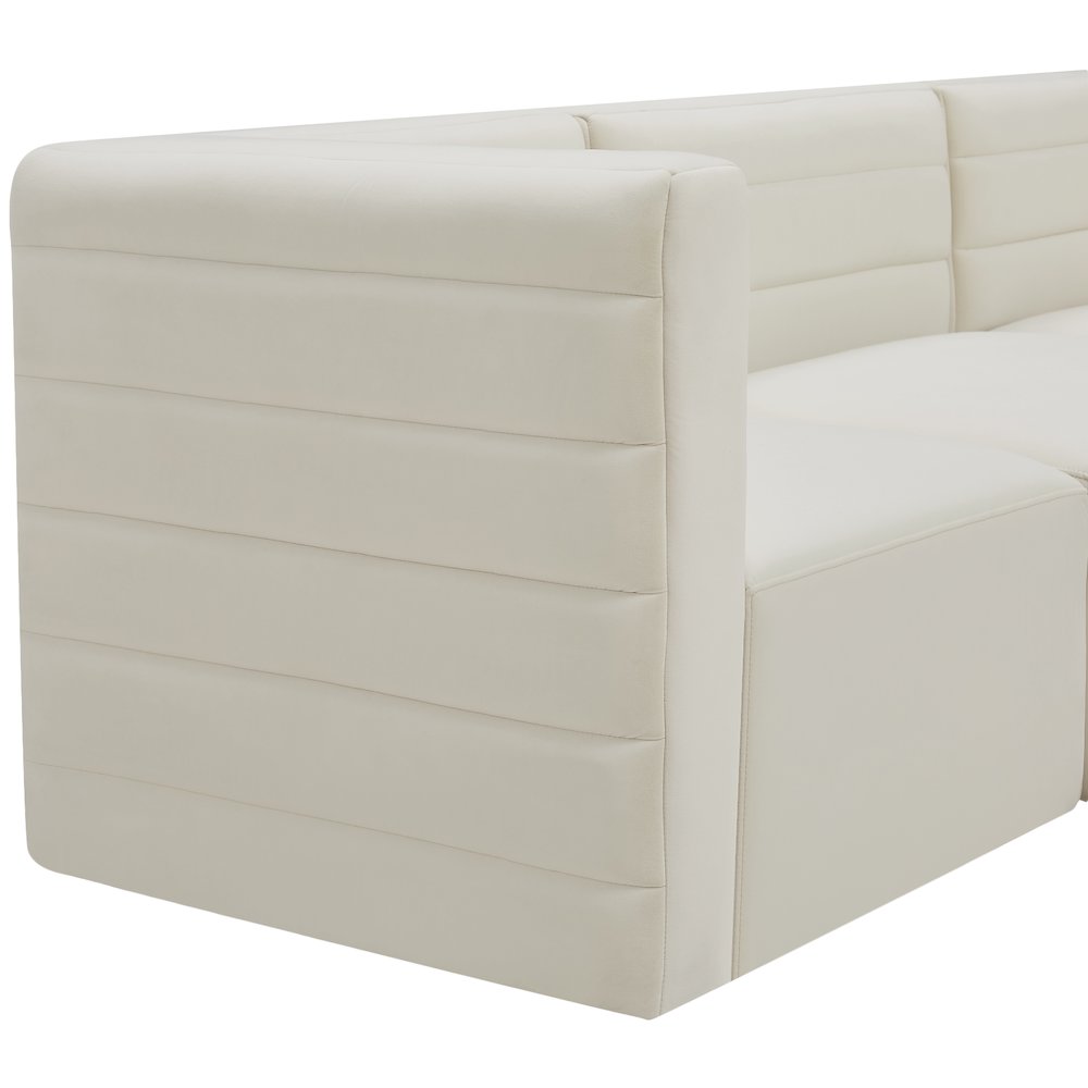 Quincy Cream Velvet Modular Sofa. Picture 7