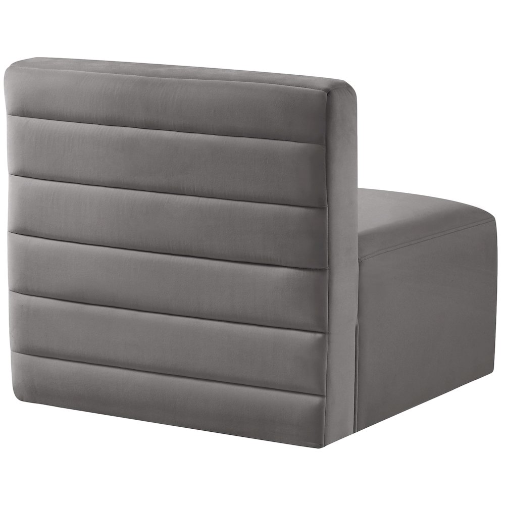 Quincy Grey Velvet Modular Armless Chair. Picture 2