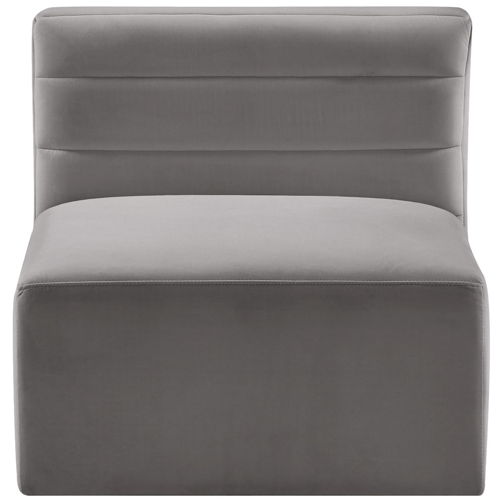 Quincy Grey Velvet Modular Armless Chair. Picture 4