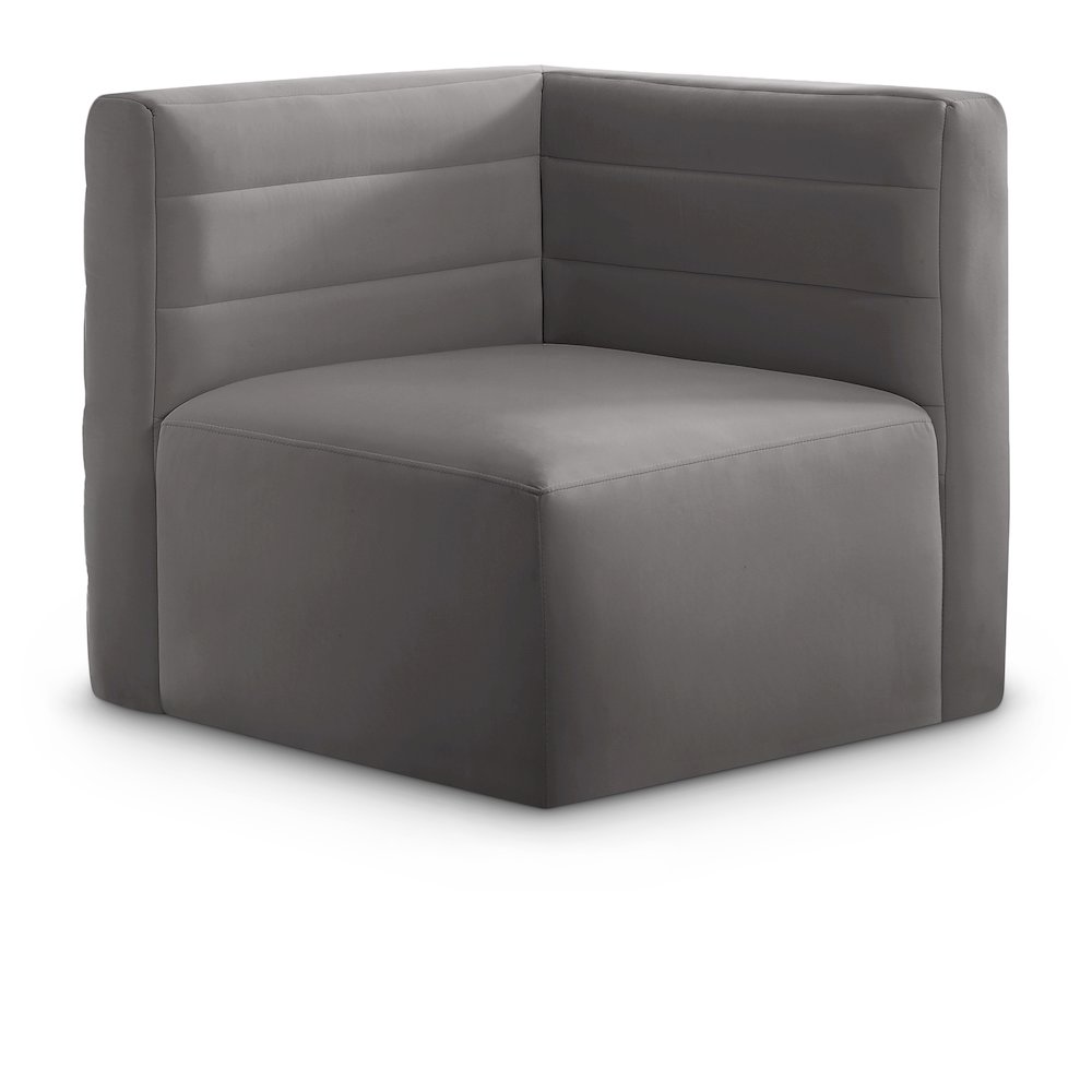 Quincy Grey Velvet Modular Corner Chair. Picture 1