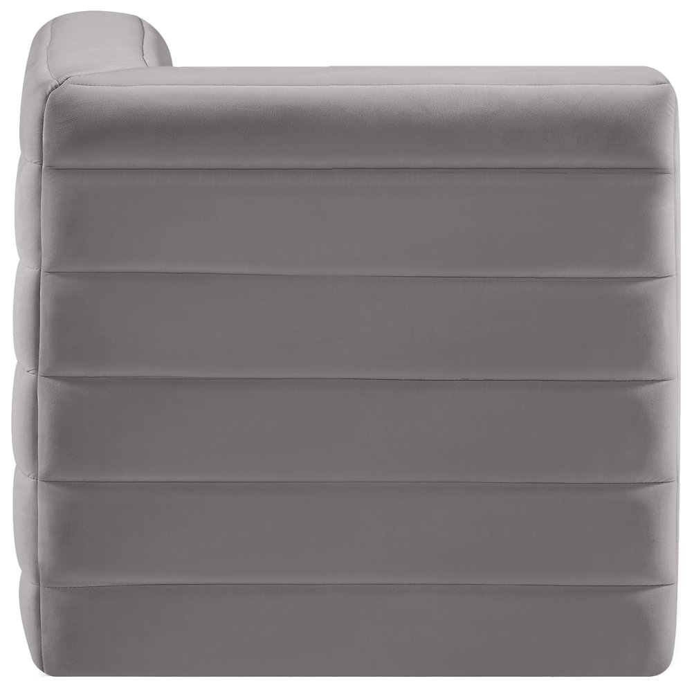 Quincy Grey Velvet Modular Corner Chair. Picture 3