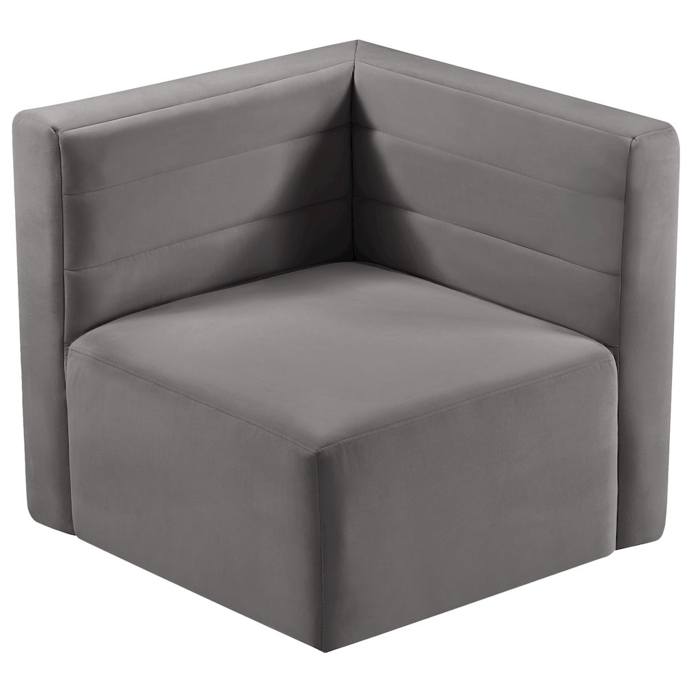 Quincy Grey Velvet Modular Corner Chair. Picture 4