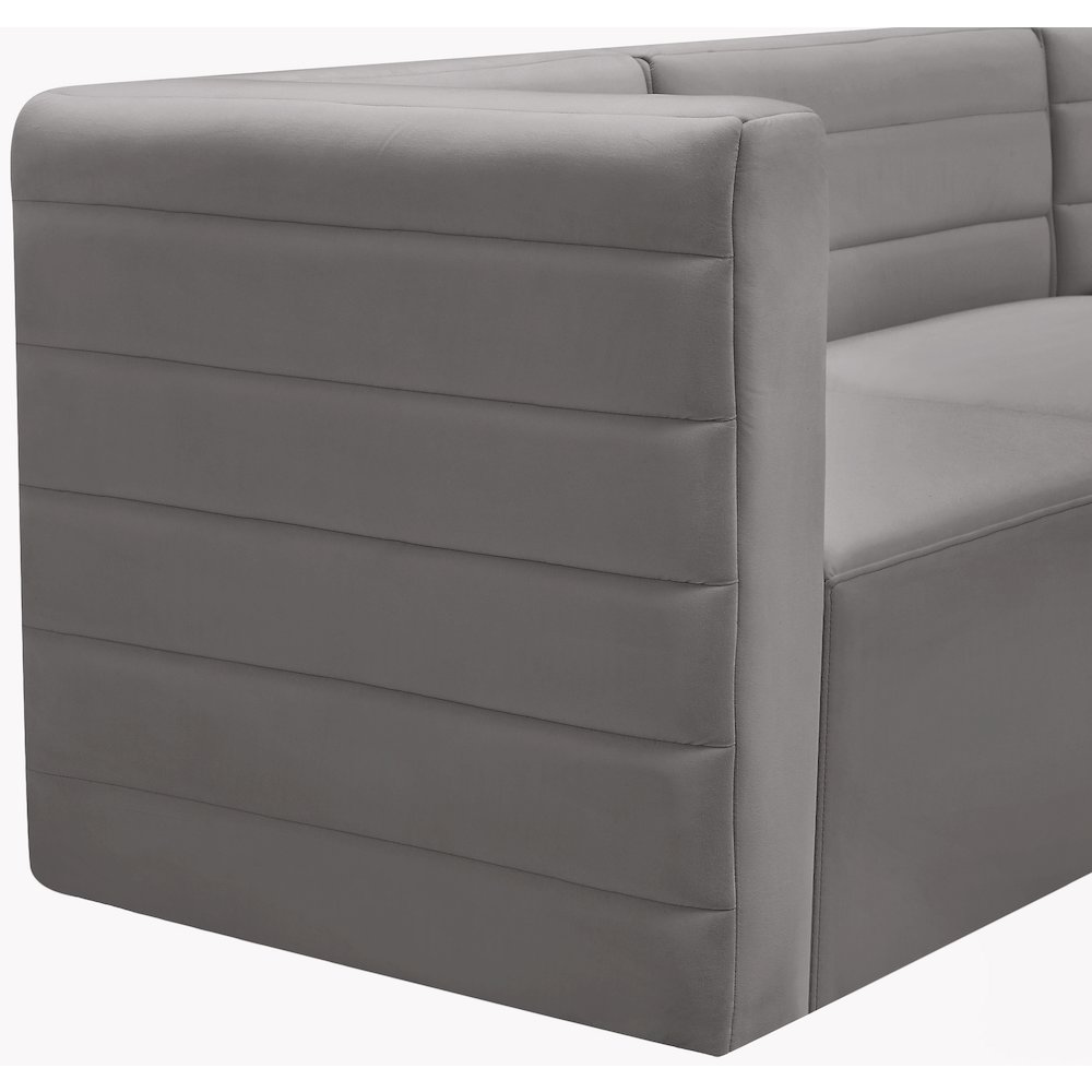 Quincy Grey Velvet Modular Corner Chair. Picture 6