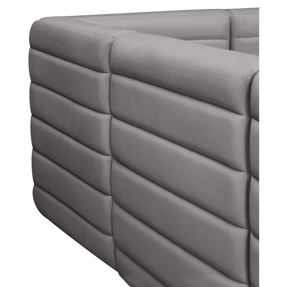 Quincy Grey Velvet Modular Corner Chair. Picture 8