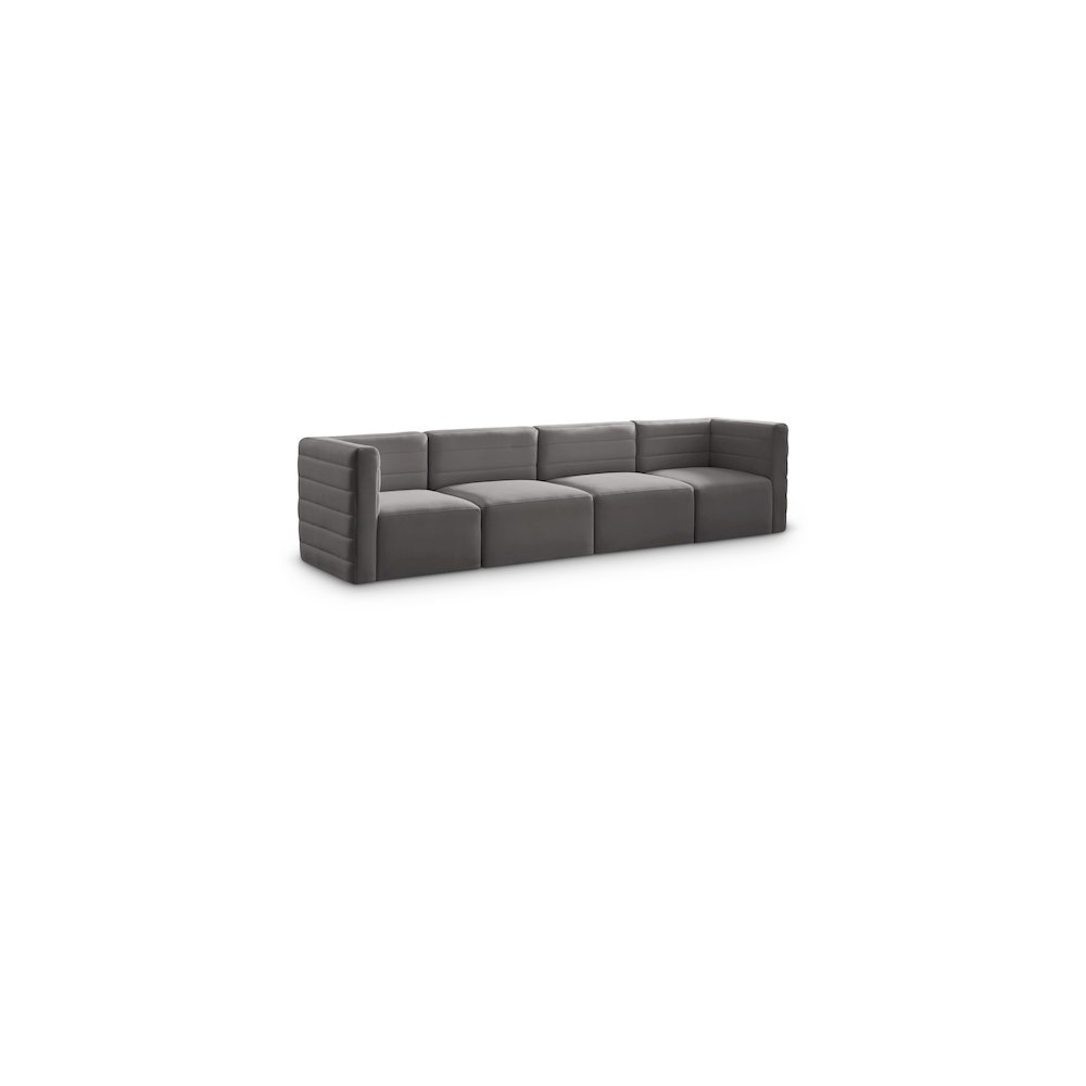 Quincy Grey Velvet Modular Sofa. Picture 1