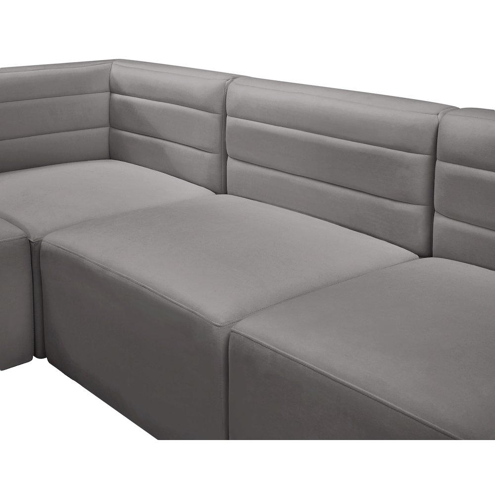 Quincy Grey Velvet Modular Sofa. Picture 12