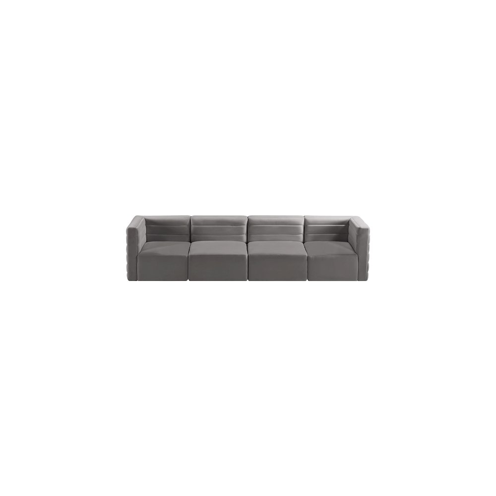 Quincy Grey Velvet Modular Sofa. Picture 4