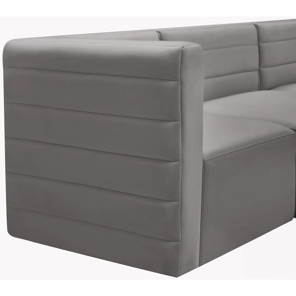 Quincy Grey Velvet Modular Sofa. Picture 7