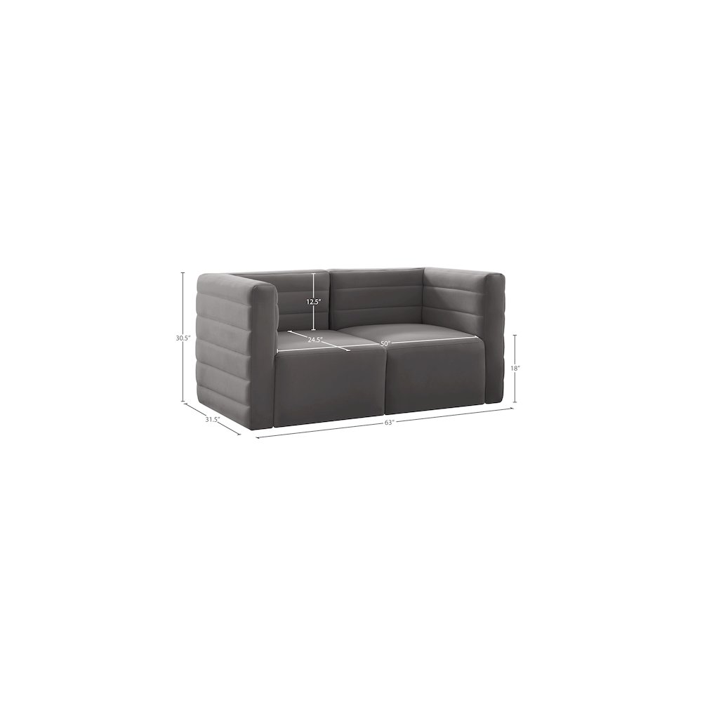Quincy Grey Velvet Modular Sofa. Picture 13
