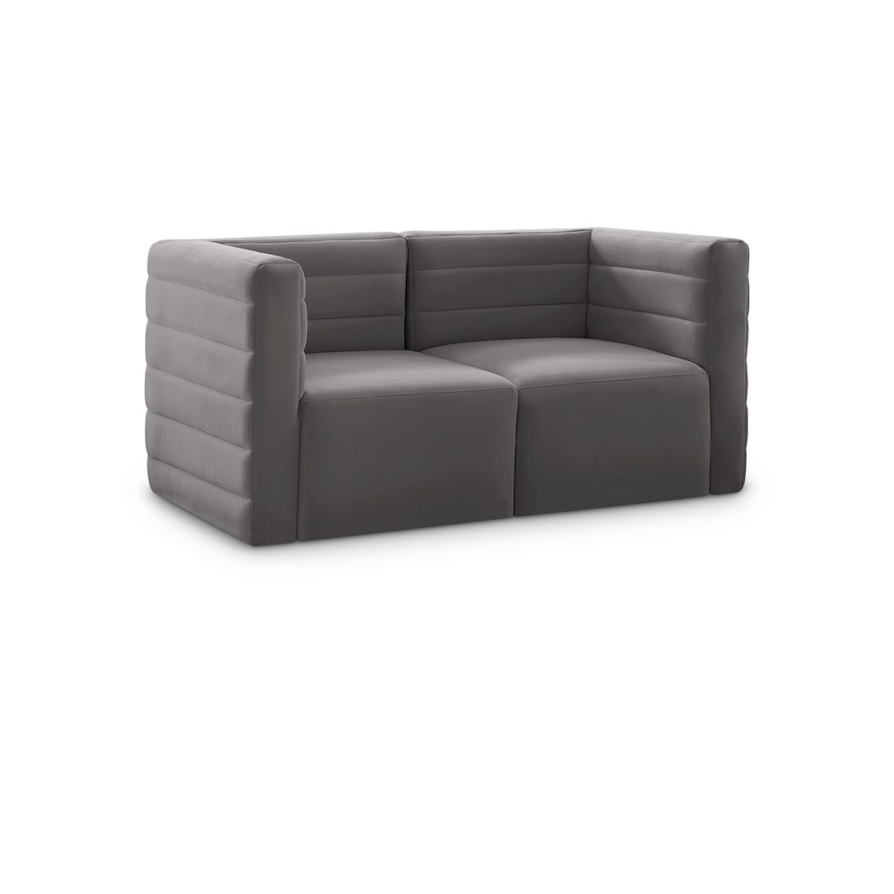 Quincy Grey Velvet Modular Sofa. Picture 1