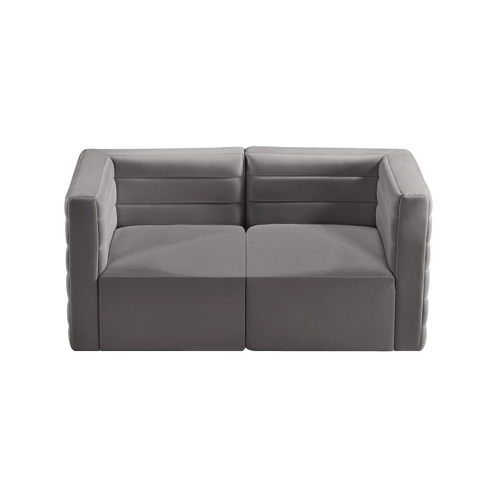 Quincy Grey Velvet Modular Sofa. Picture 4
