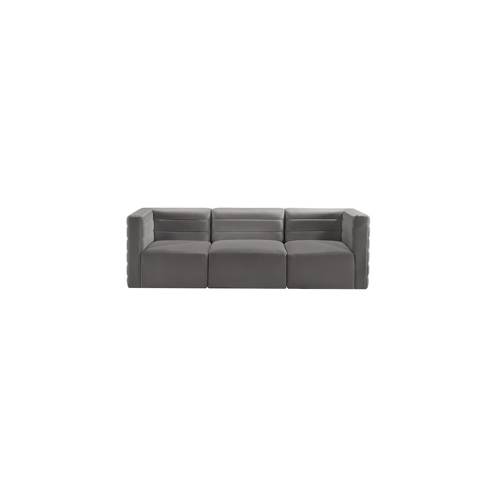 Quincy Grey Velvet Modular Sofa. Picture 3