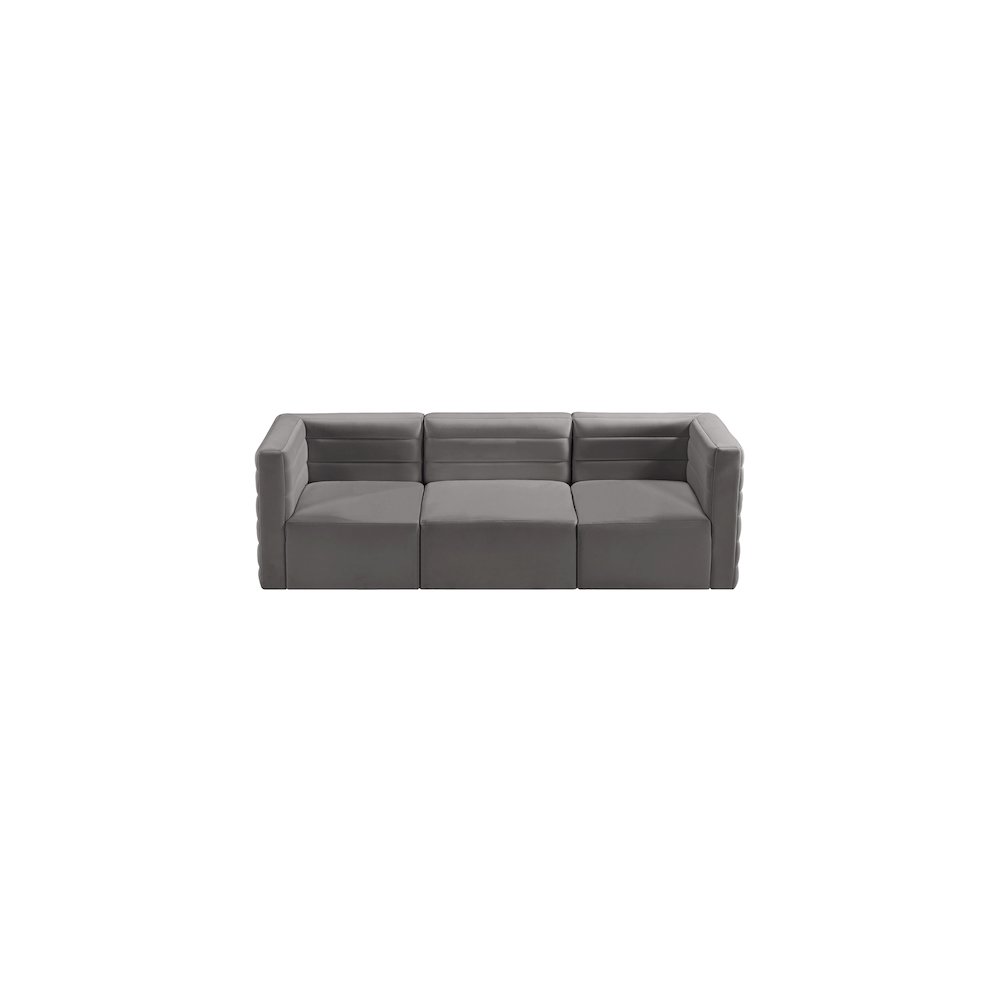 Quincy Grey Velvet Modular Sofa. Picture 4