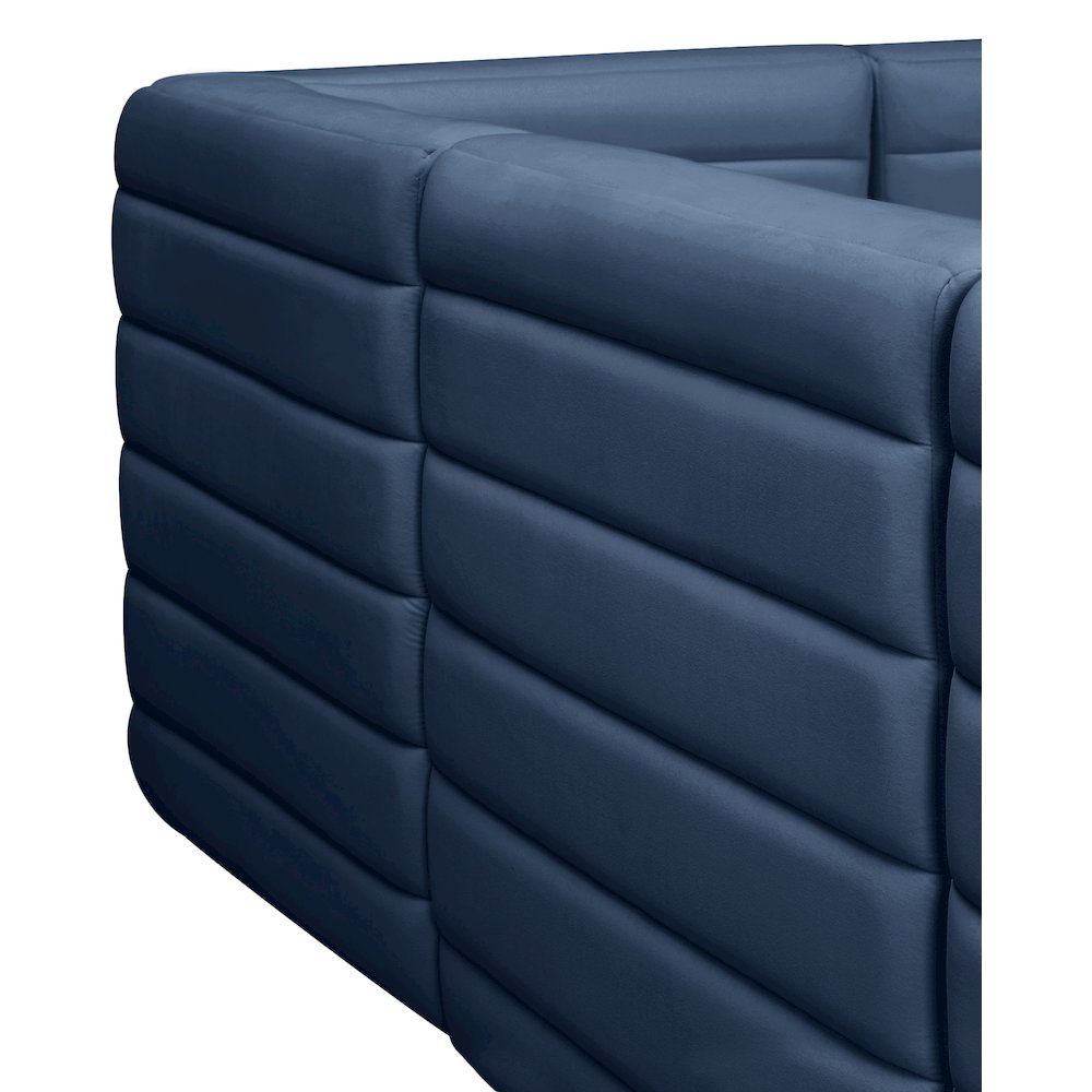 Quincy Navy Velvet Modular Armless Chair. Picture 9