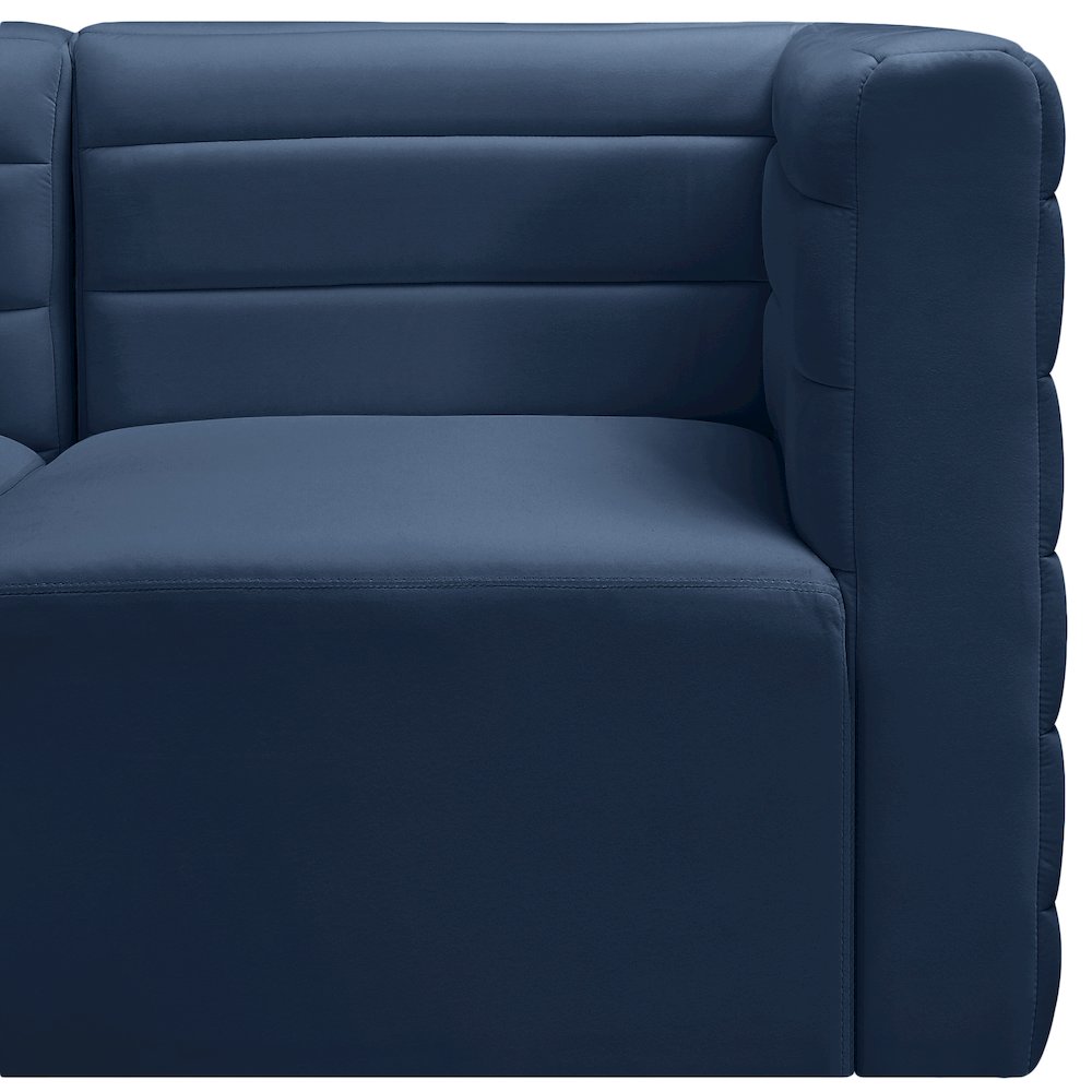Quincy Navy Velvet Modular Armless Chair. Picture 10