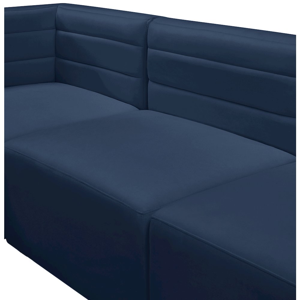 Quincy Navy Velvet Modular Armless Chair. Picture 12