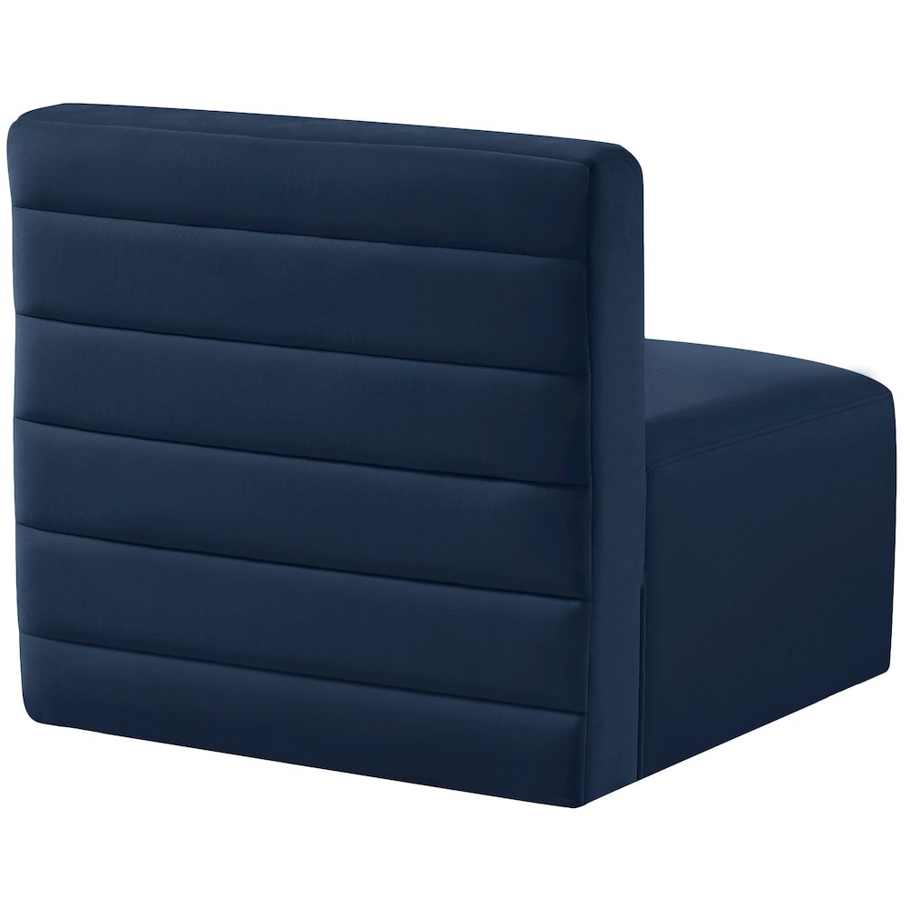 Quincy Navy Velvet Modular Armless Chair. Picture 2