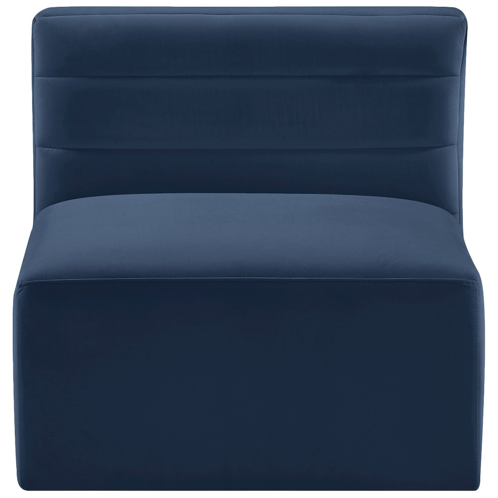 Quincy Navy Velvet Modular Armless Chair. Picture 4