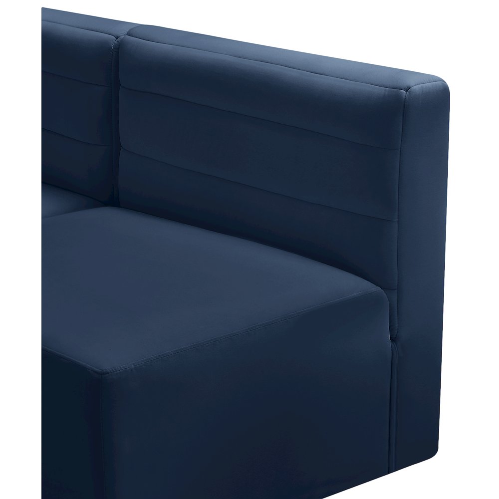 Quincy Navy Velvet Modular Armless Chair. Picture 6