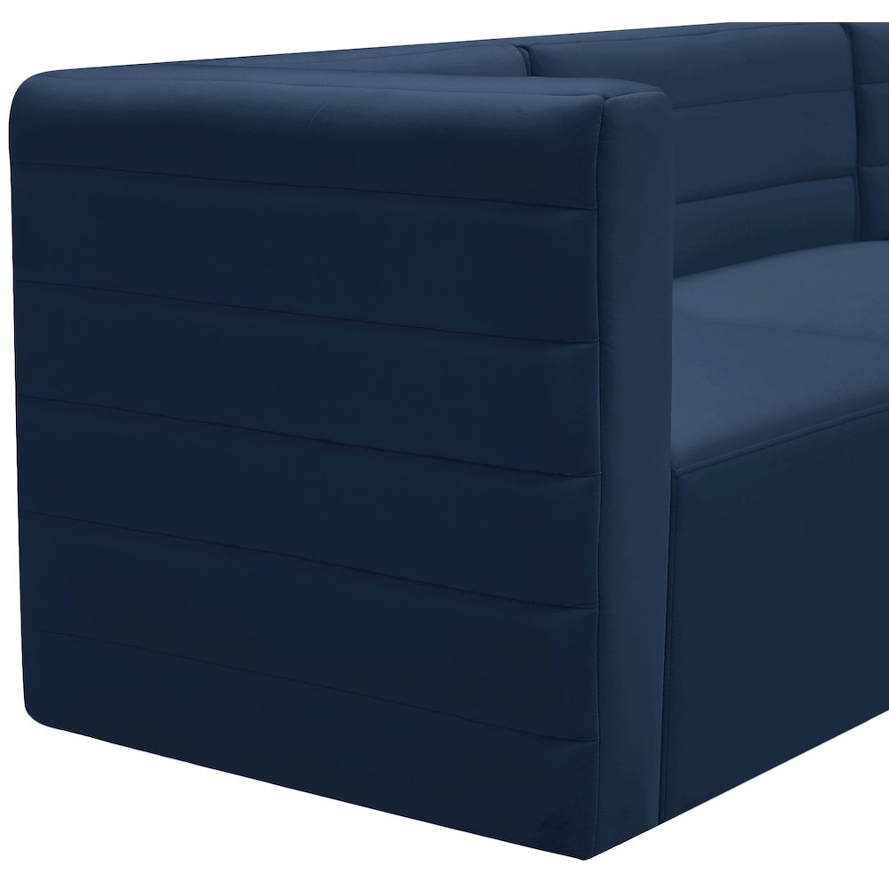 Quincy Navy Velvet Modular Armless Chair. Picture 7