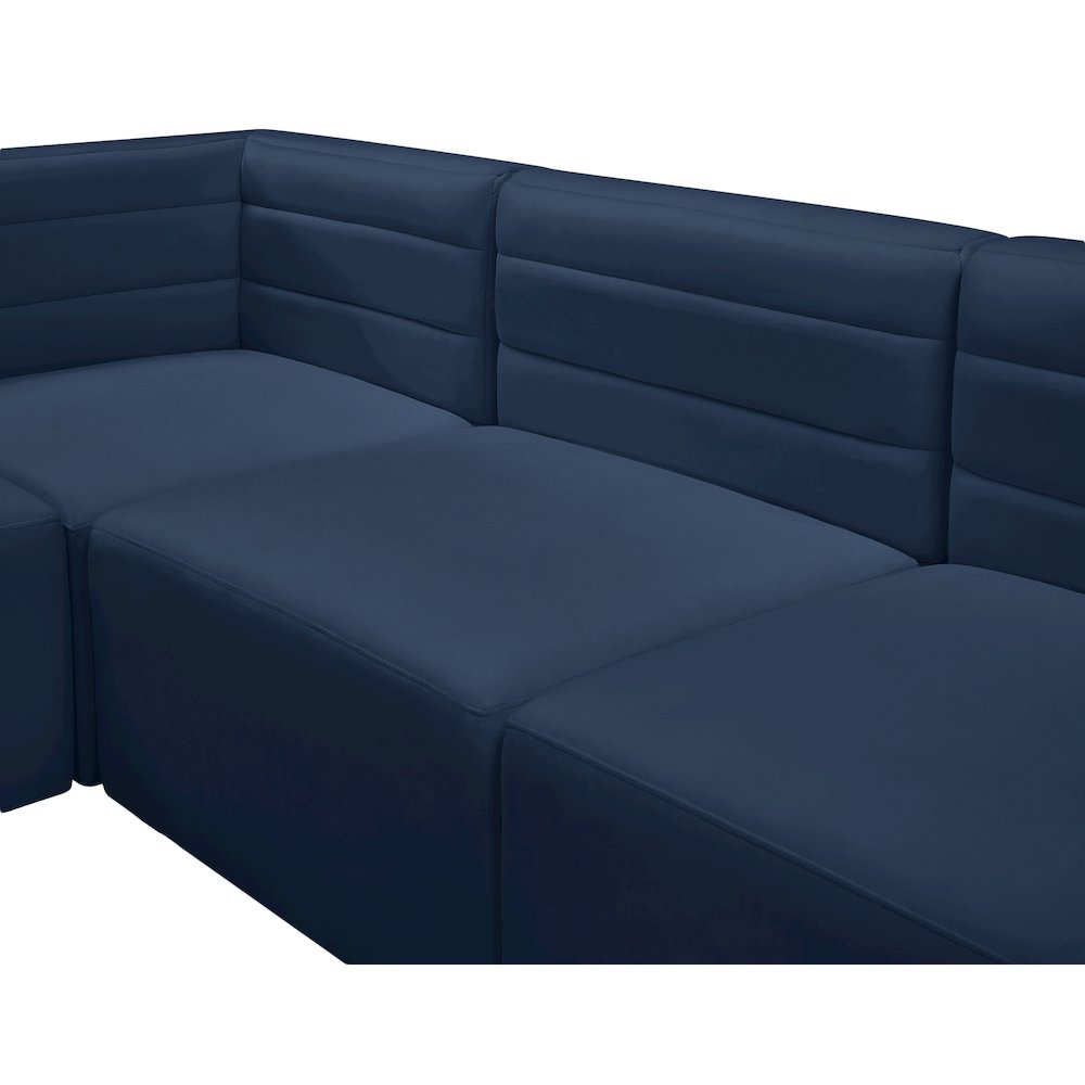 Quincy Navy Velvet Modular Sectional. Picture 12