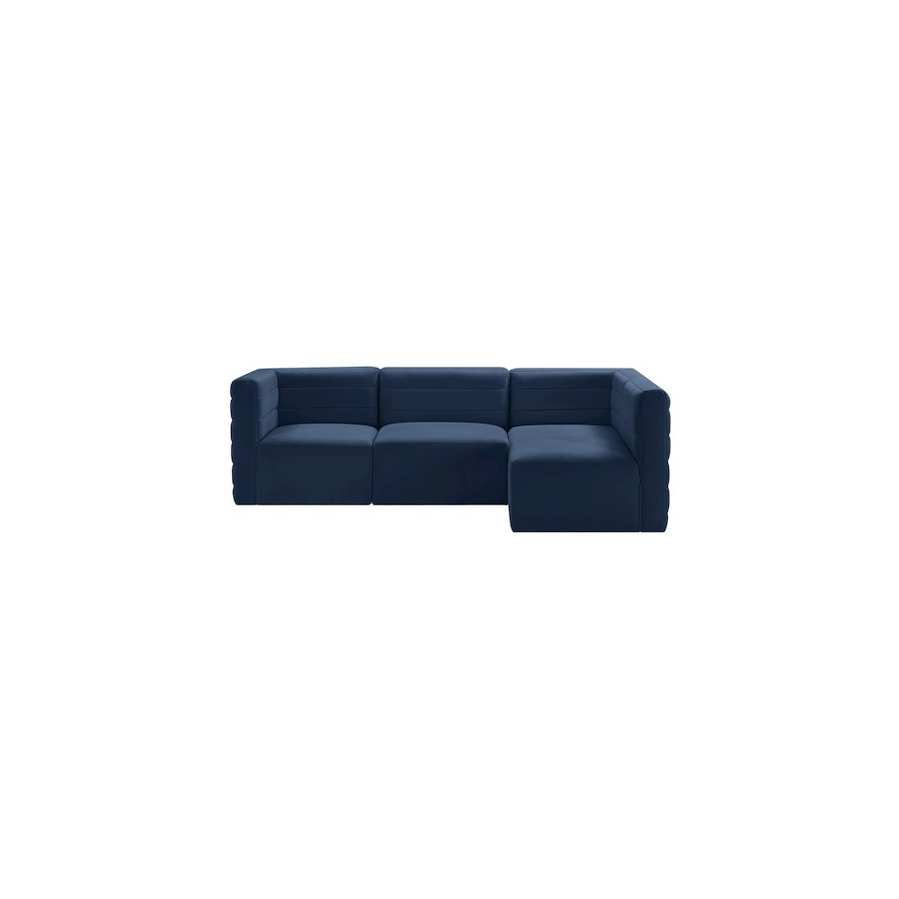 Quincy Navy Velvet Modular Sectional. Picture 3