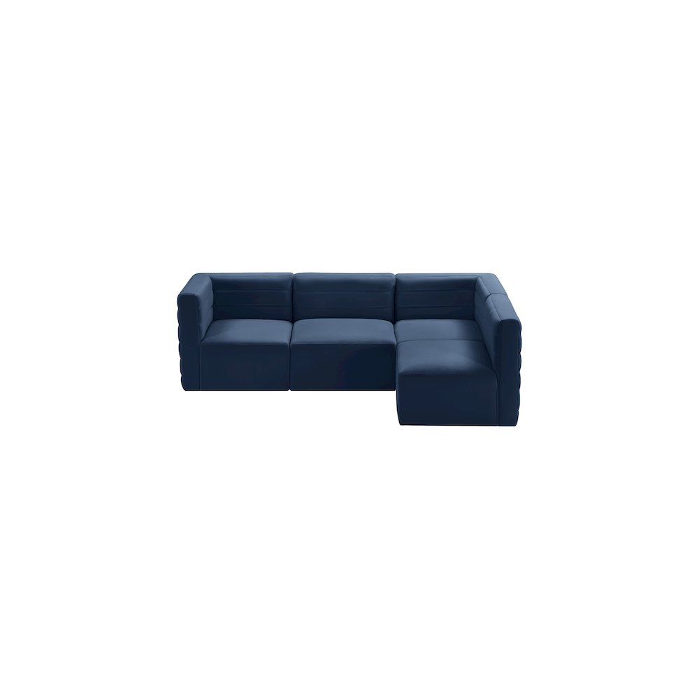Quincy Navy Velvet Modular Sectional. Picture 4