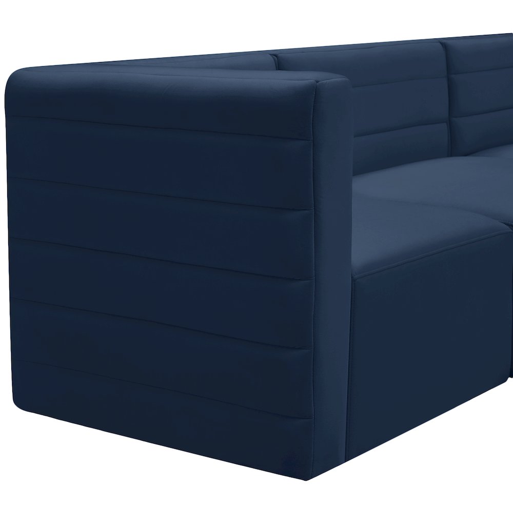 Quincy Navy Velvet Modular Sectional. Picture 7