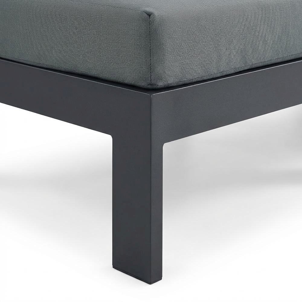 Gray Fabric Outdoor Modular Sofa With Contemporary Style And Comfortable Back. Picture 6