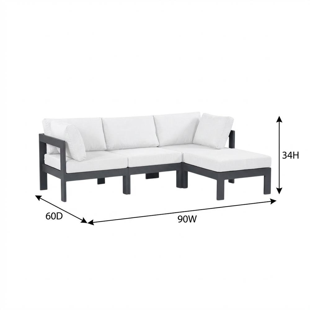 White Fabric Outdoor Patio Modular Sectional With Contemporary Style. Picture 7
