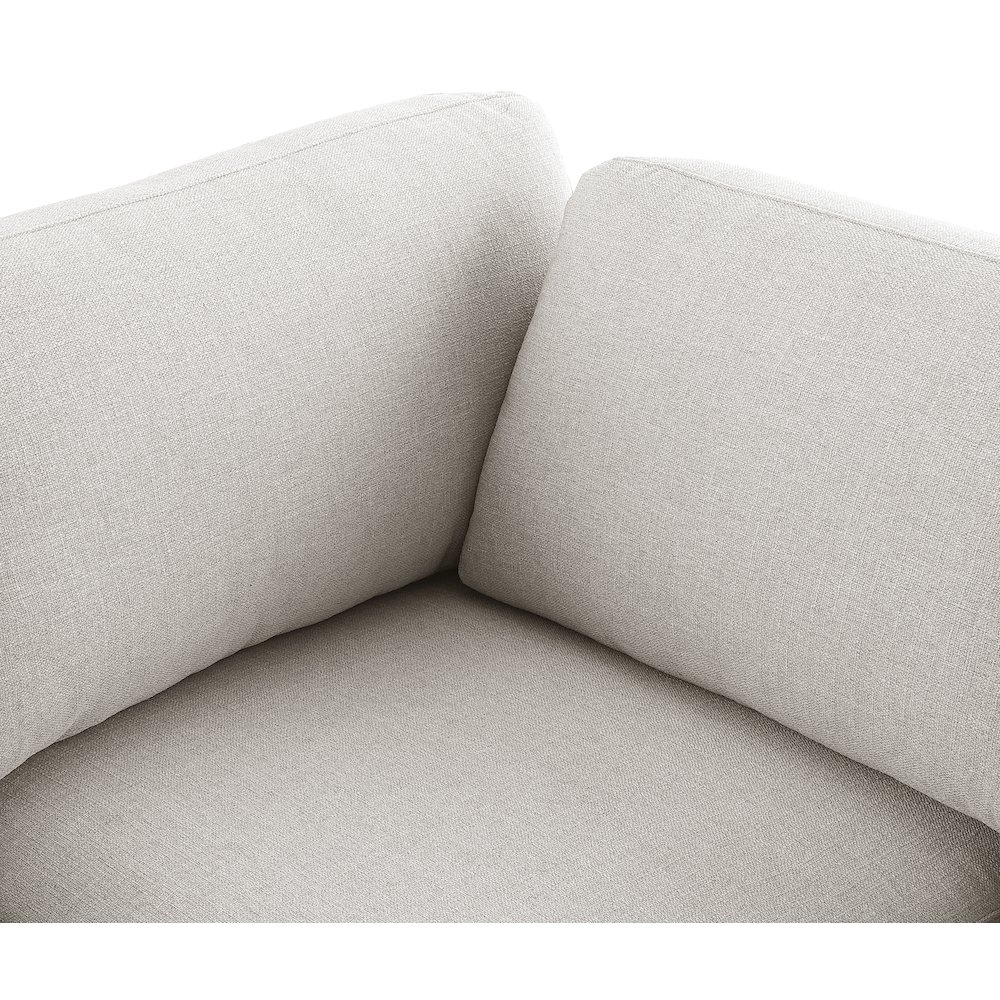Beckham Beige Durable Linen Textured Fabric Corner. Picture 4