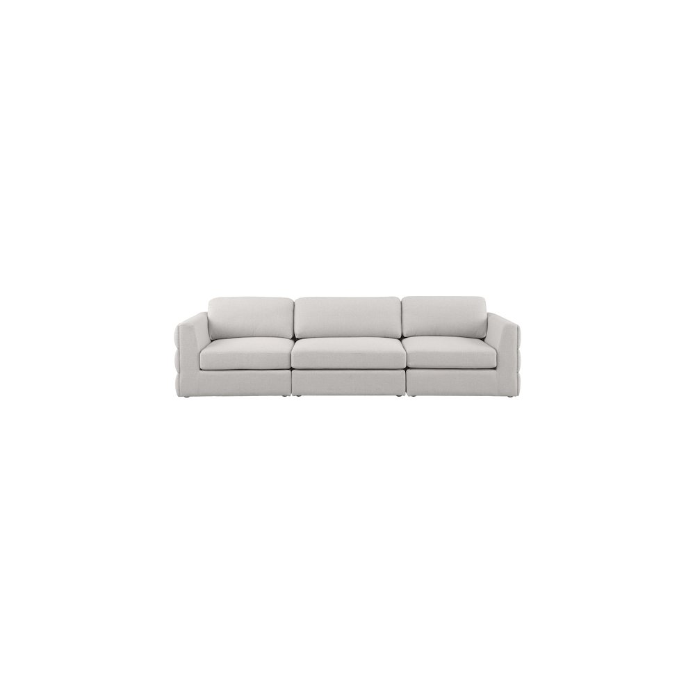 Beckham Beige Durable Linen Textured Fabric Modular Sofa. Picture 4