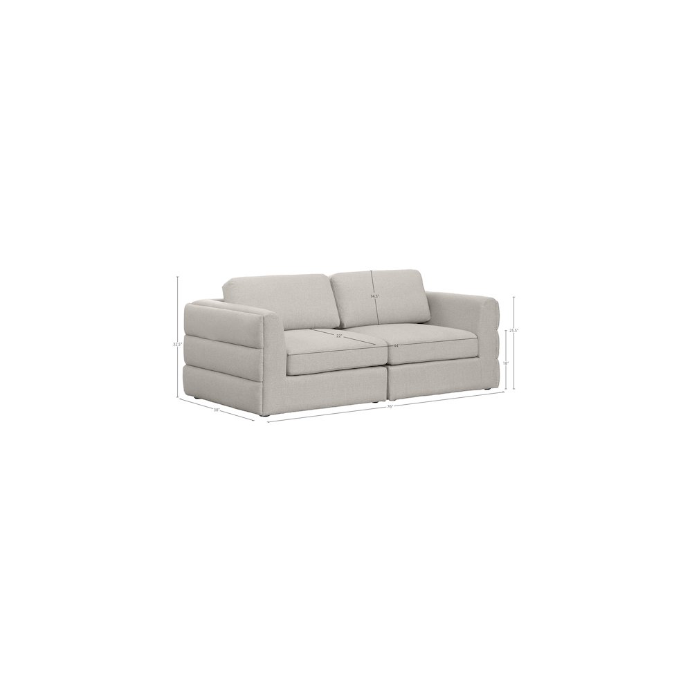 Beckham Beige Durable Linen Textured Fabric Modular Sofa. Picture 6