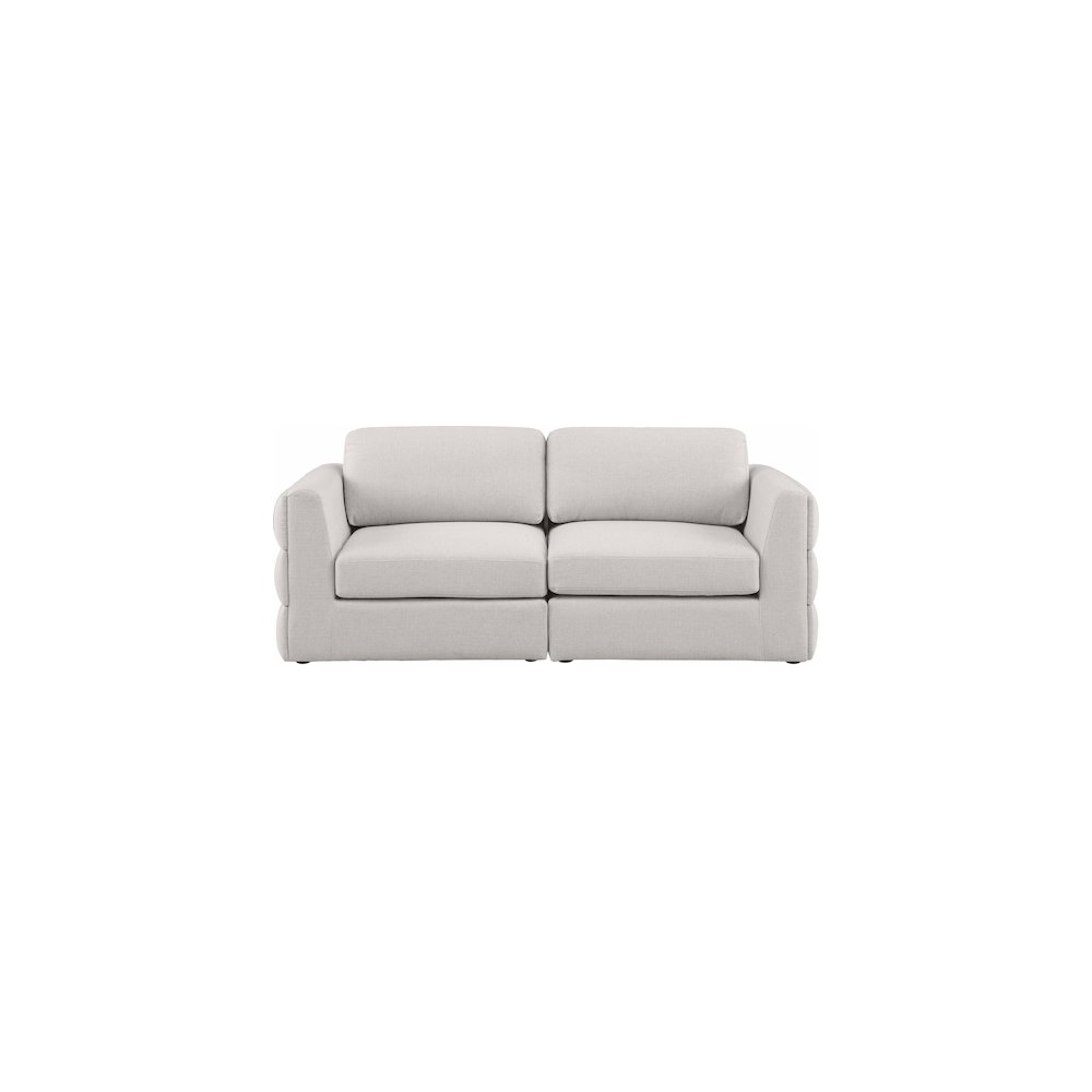Beckham Beige Durable Linen Textured Fabric Modular Sofa. Picture 4