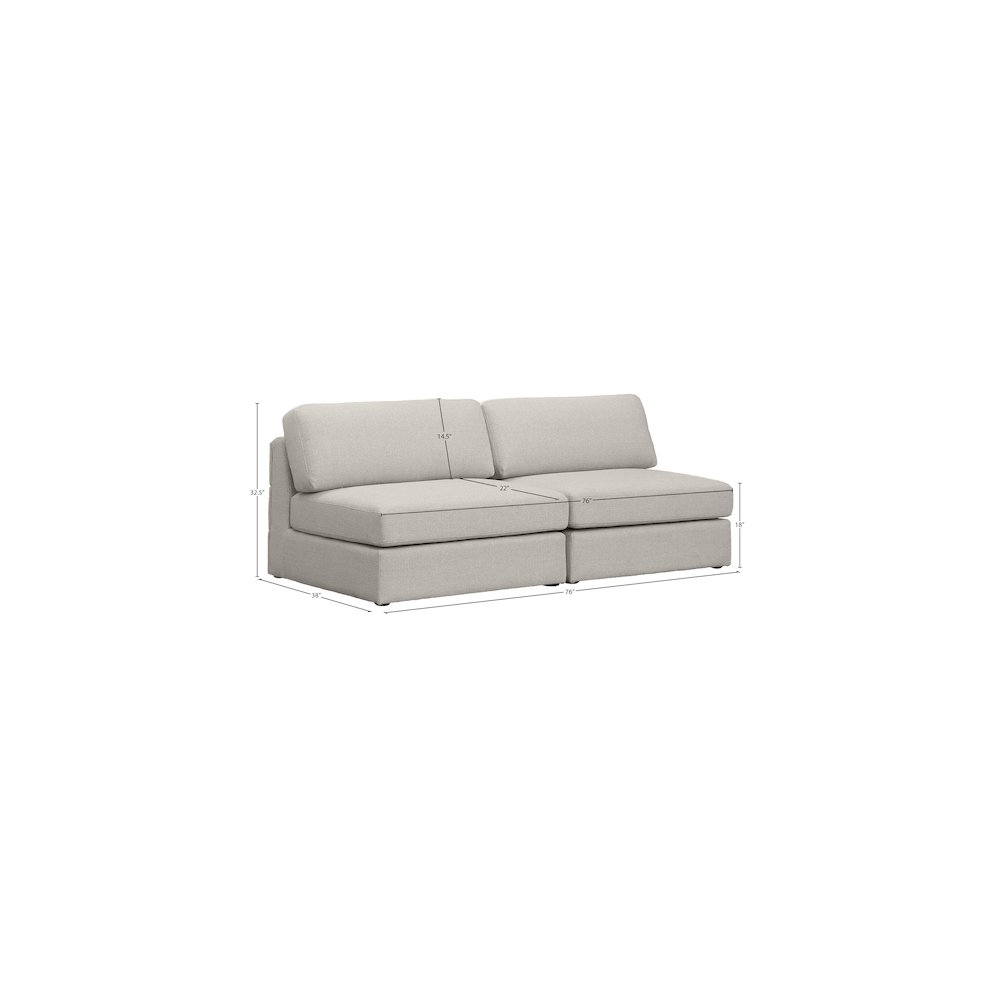 Beckham Beige Durable Linen Textured Fabric Modular Sofa. Picture 6