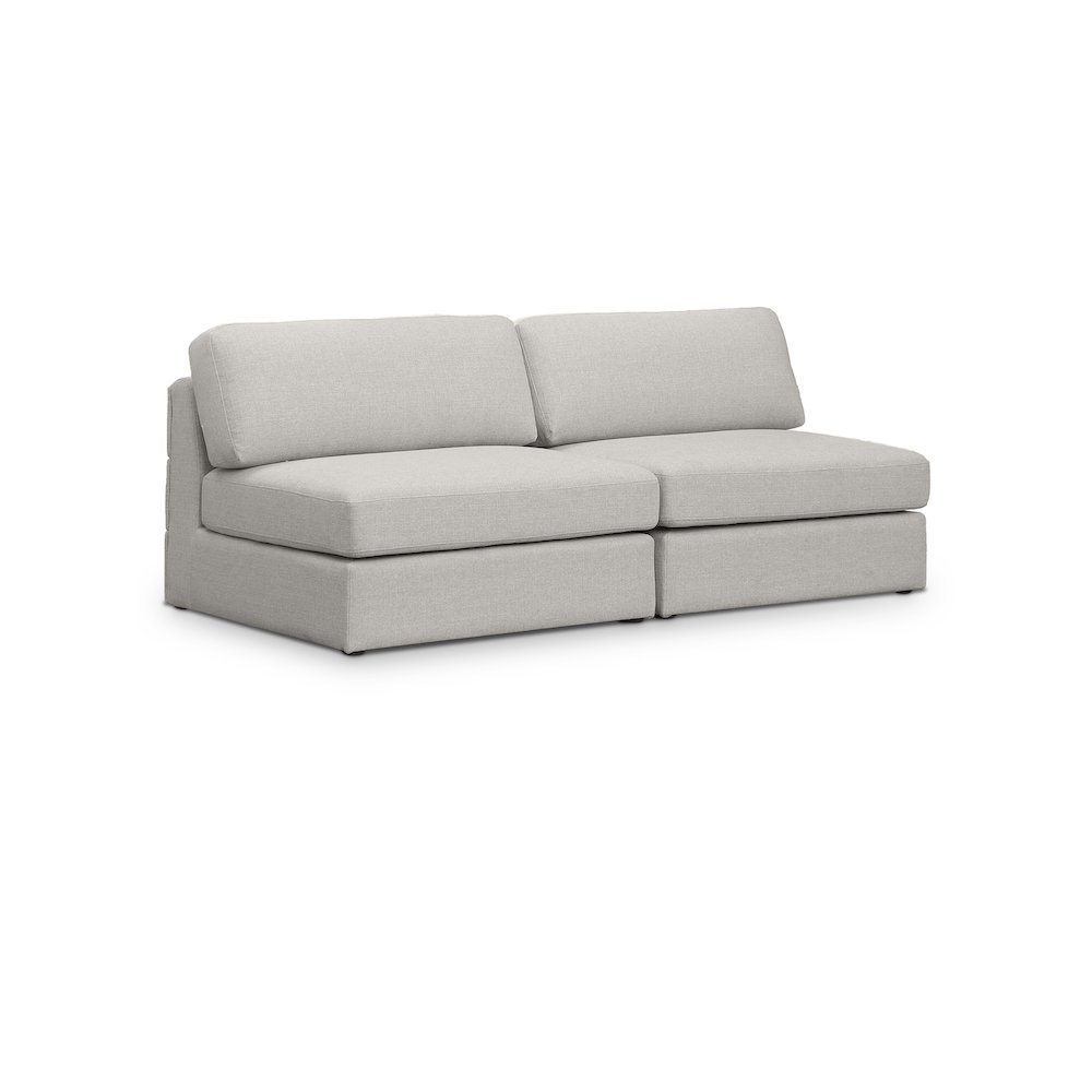 Beckham Beige Durable Linen Textured Fabric Modular Sofa. Picture 1