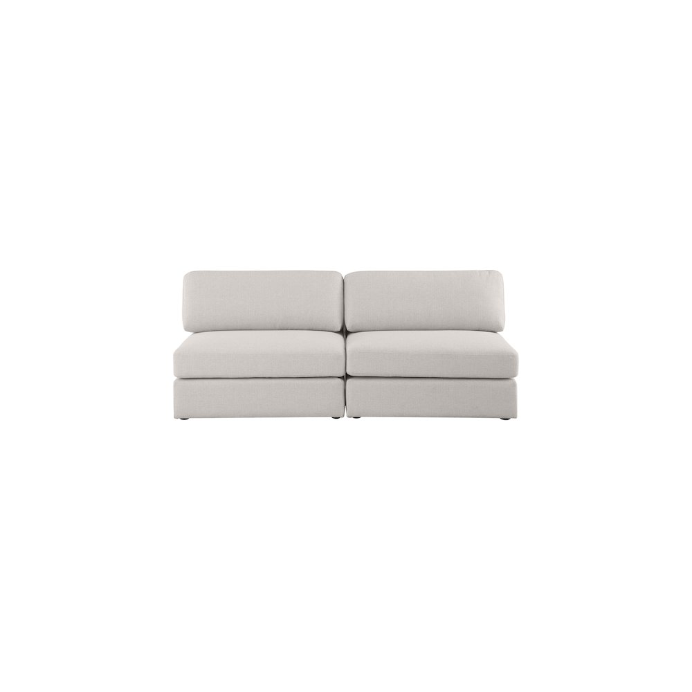 Beckham Beige Durable Linen Textured Fabric Modular Sofa. Picture 4
