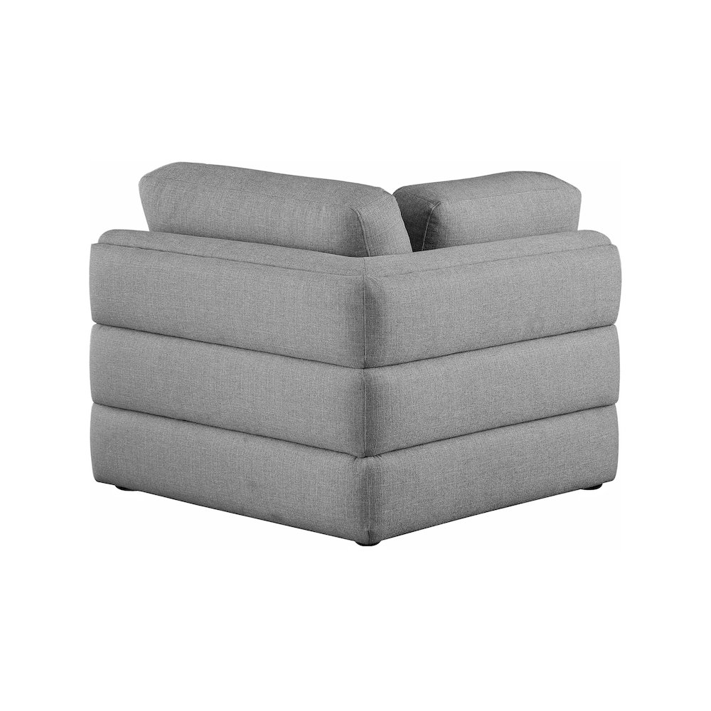 Beckham Grey Durable Linen Textured Fabric Corner. Picture 2