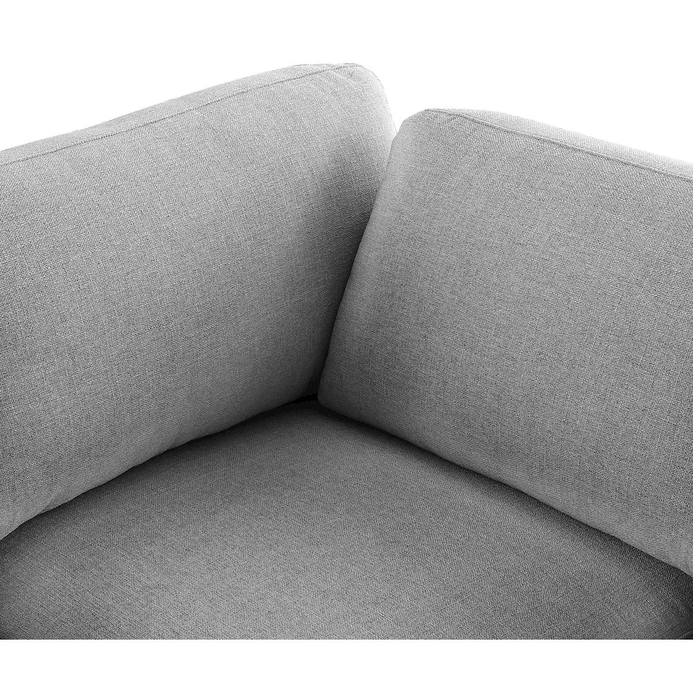 Beckham Grey Durable Linen Textured Fabric Corner. Picture 4