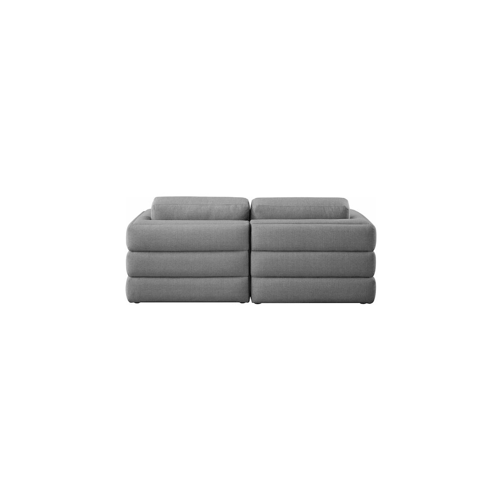 Beckham Grey Durable Linen Textured Fabric Modular Sofa. Picture 2