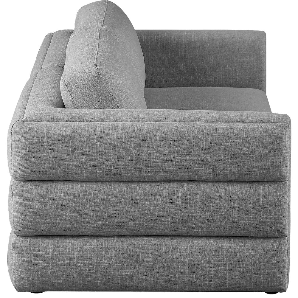 Beckham Grey Durable Linen Textured Fabric Modular Sofa. Picture 3