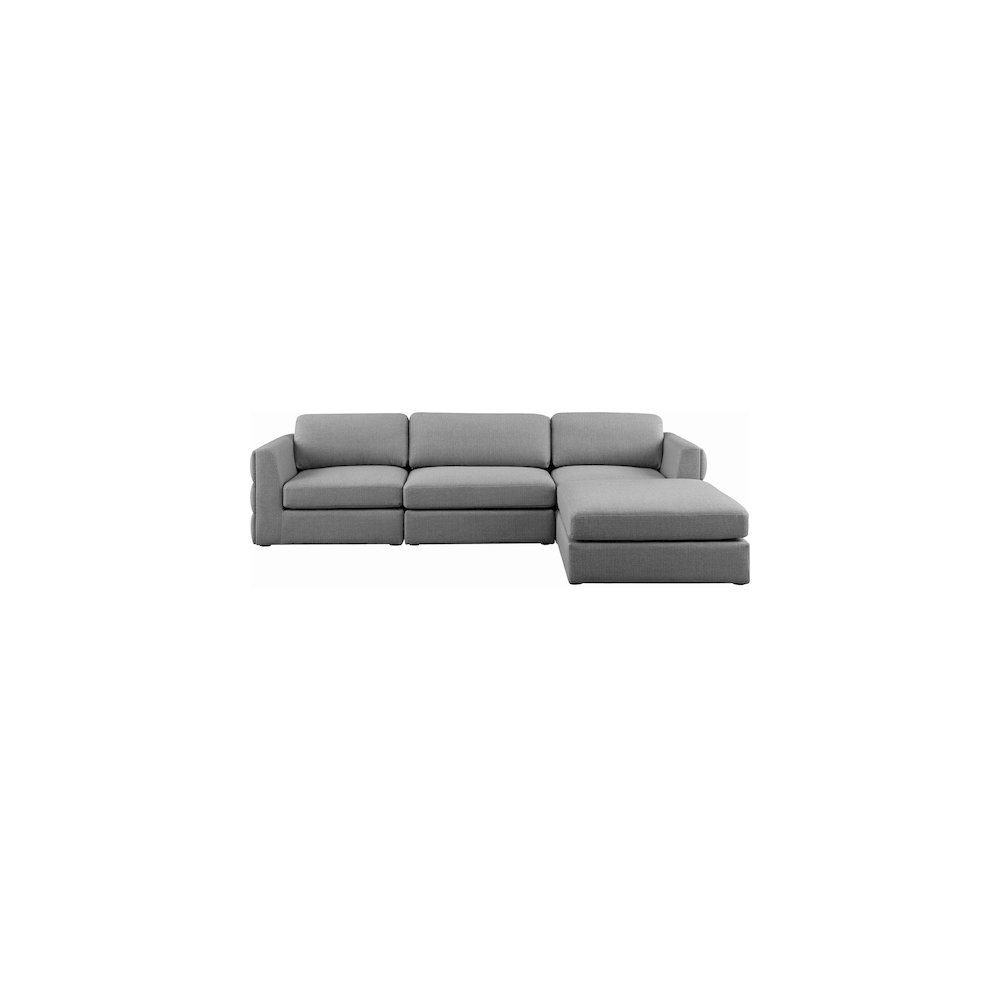 Beckham Grey Durable Linen Textured Fabric Modular Sectional. Picture 9