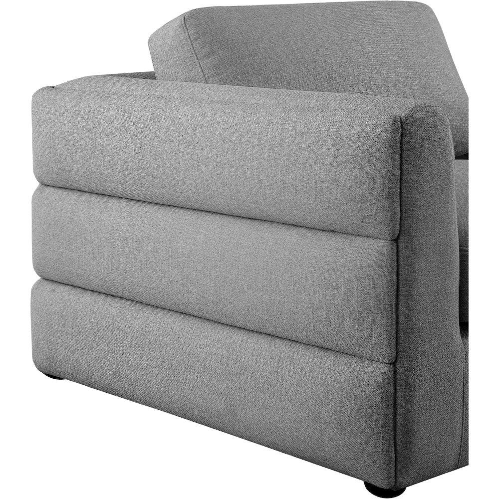 Beckham Grey Durable Linen Textured Fabric Modular Sectional. Picture 10