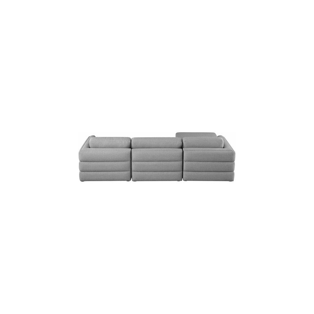 Beckham Grey Durable Linen Textured Fabric Modular Sectional. Picture 4