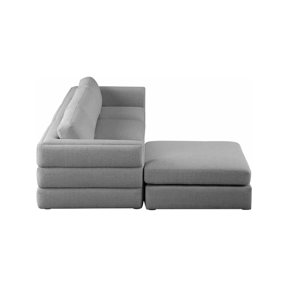 Beckham Grey Durable Linen Textured Fabric Modular Sectional. Picture 7