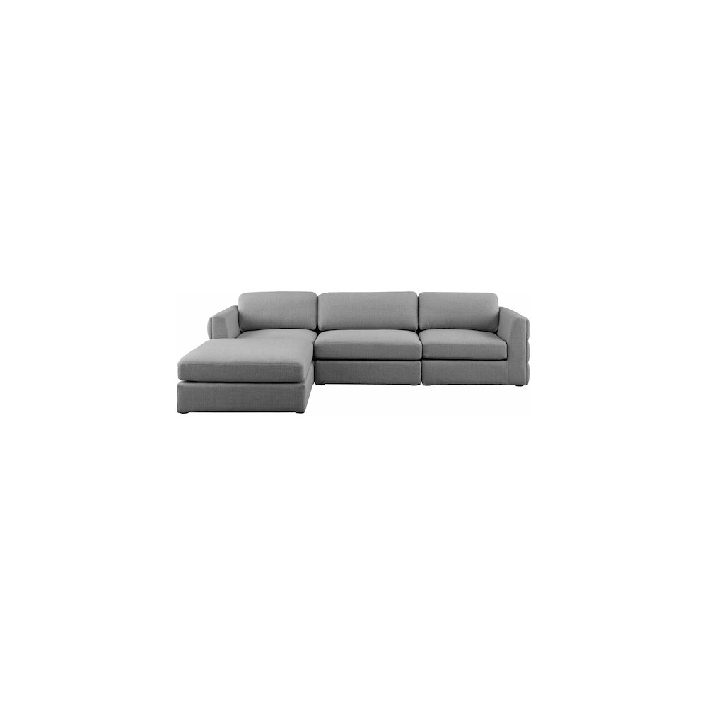 Beckham Grey Durable Linen Textured Fabric Modular Sectional. Picture 8